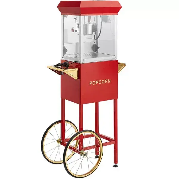 Red Pop Corn Machine with Cart
