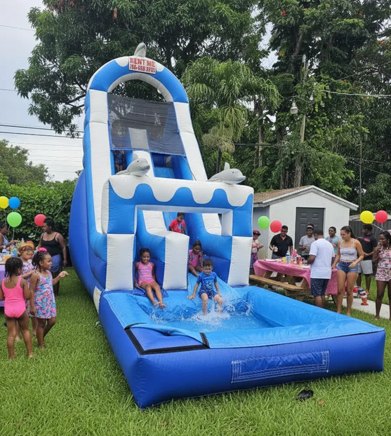 20ft Blue Wave Inflatable Water Slide with Pool