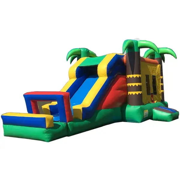 Palm Tree Dry Combo Slide & Bounce House