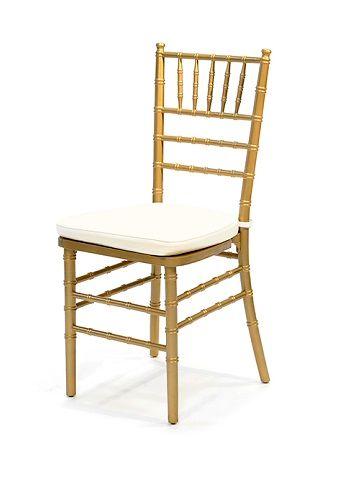 Premium Gold Chiavari Chair with Ivory Cushion