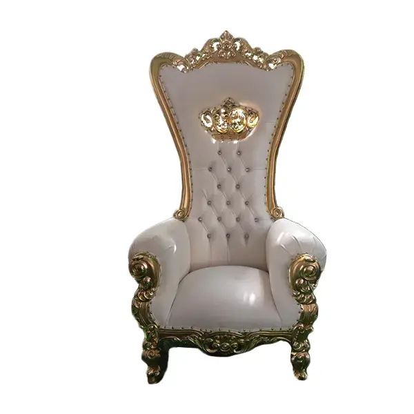 White and Gold Throne Chair